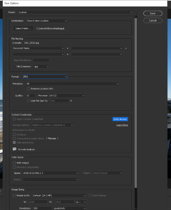 Change RAW to JPG