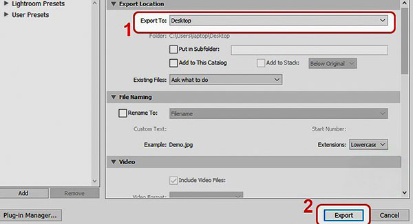 Convert raw images to jpg in Lightroom